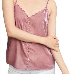 Anthropologie Maeve Pink Velvet Tank Top - M